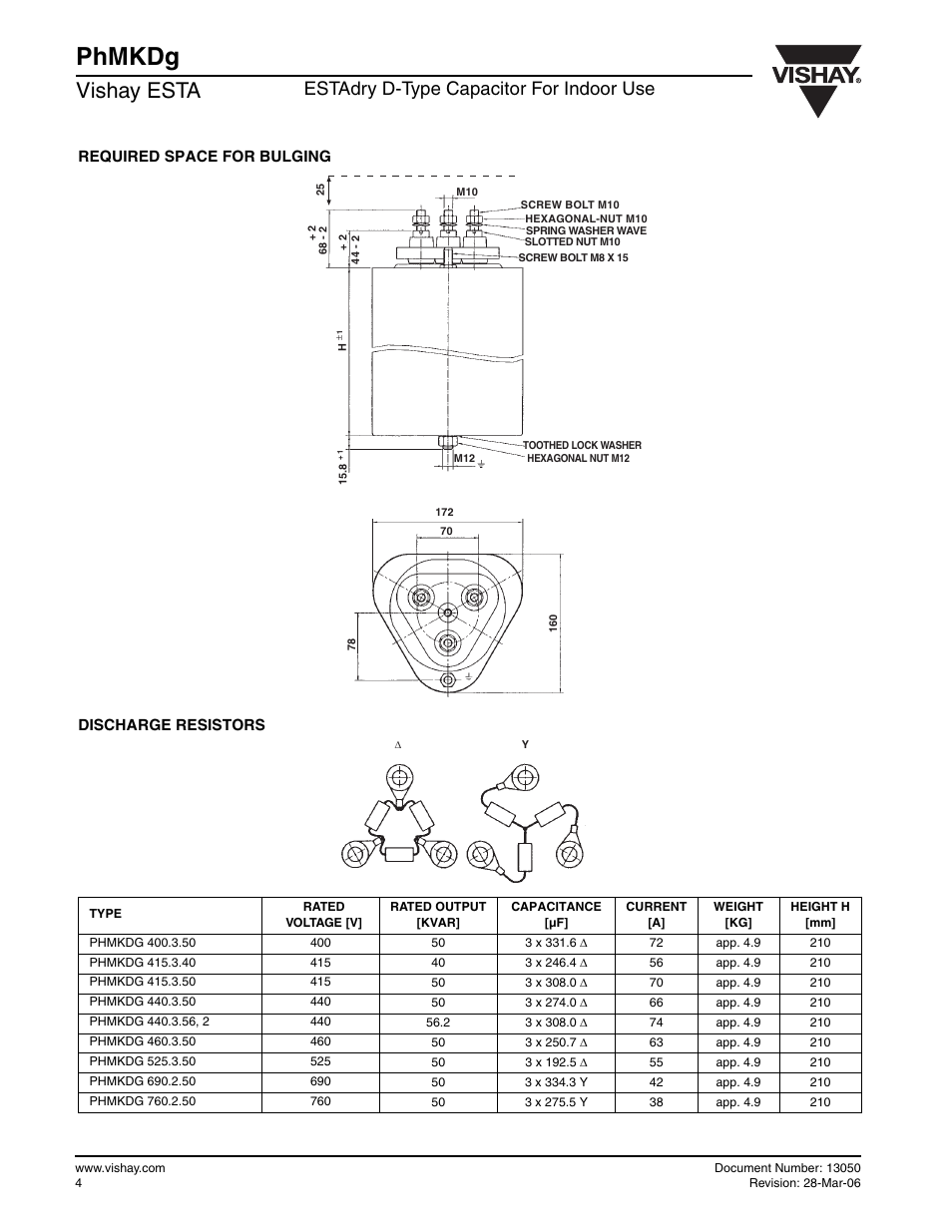 Phmkdg, Vishay esta, Estadry d-type capacitor for indoor use | C&H Technology PhMKDg User Manual | Page 3 / 3