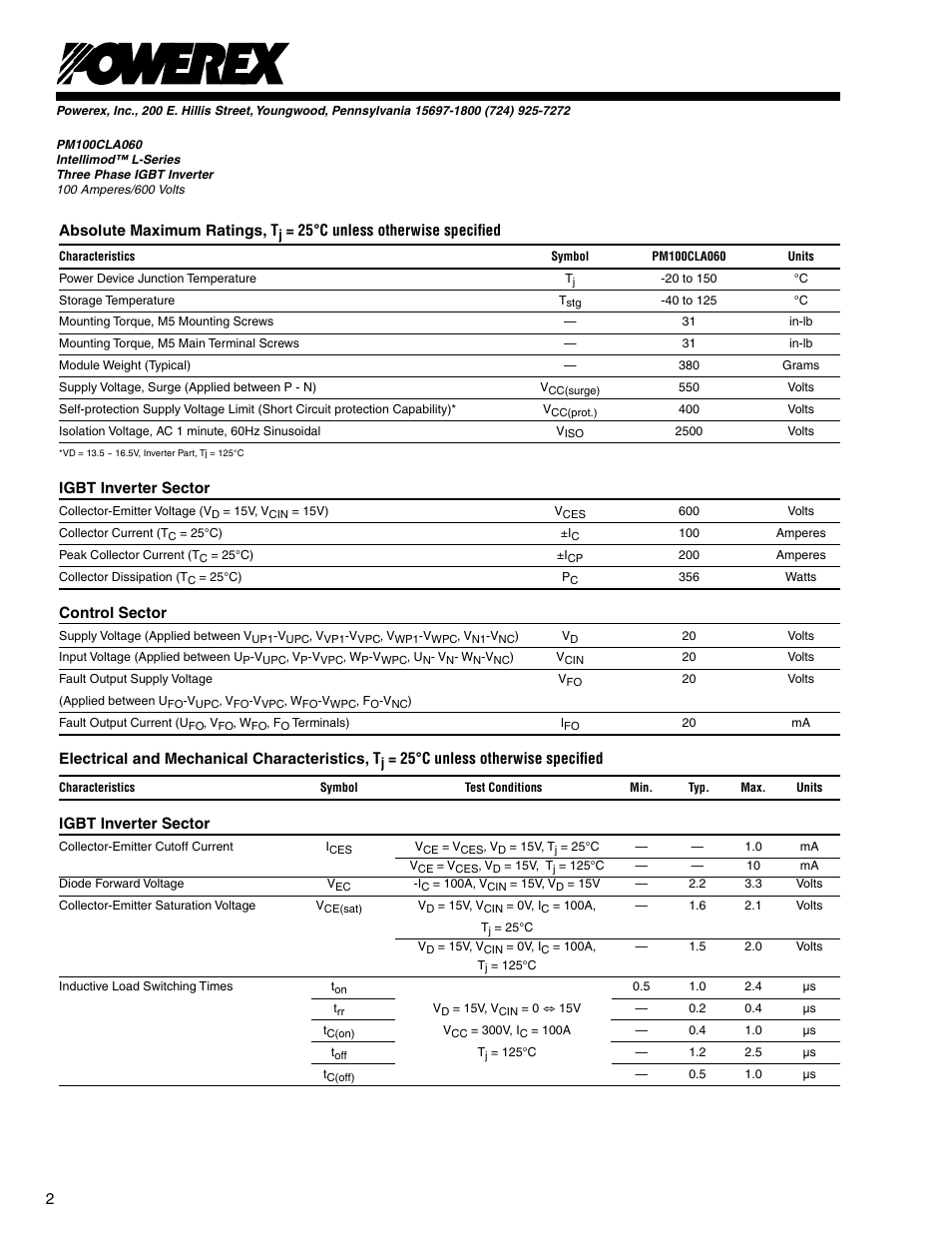 C&H Technology PM100CLA060 User Manual | Page 3 / 5