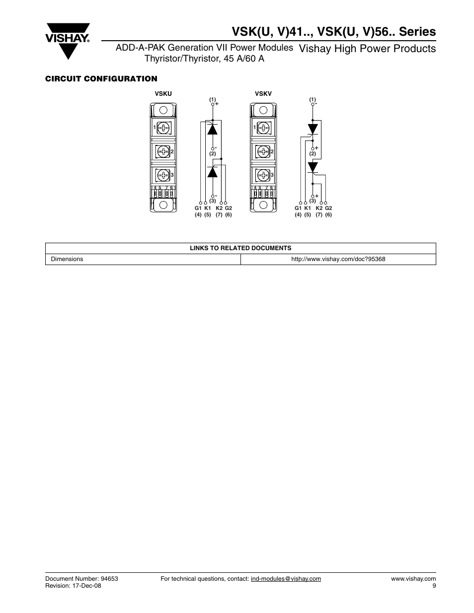 Vsk(u, v)41.., vsk(u, v)56.. series, Vishay high power products | C&H Technology VSK(U, V)56.. Series User Manual | Page 10 / 13
