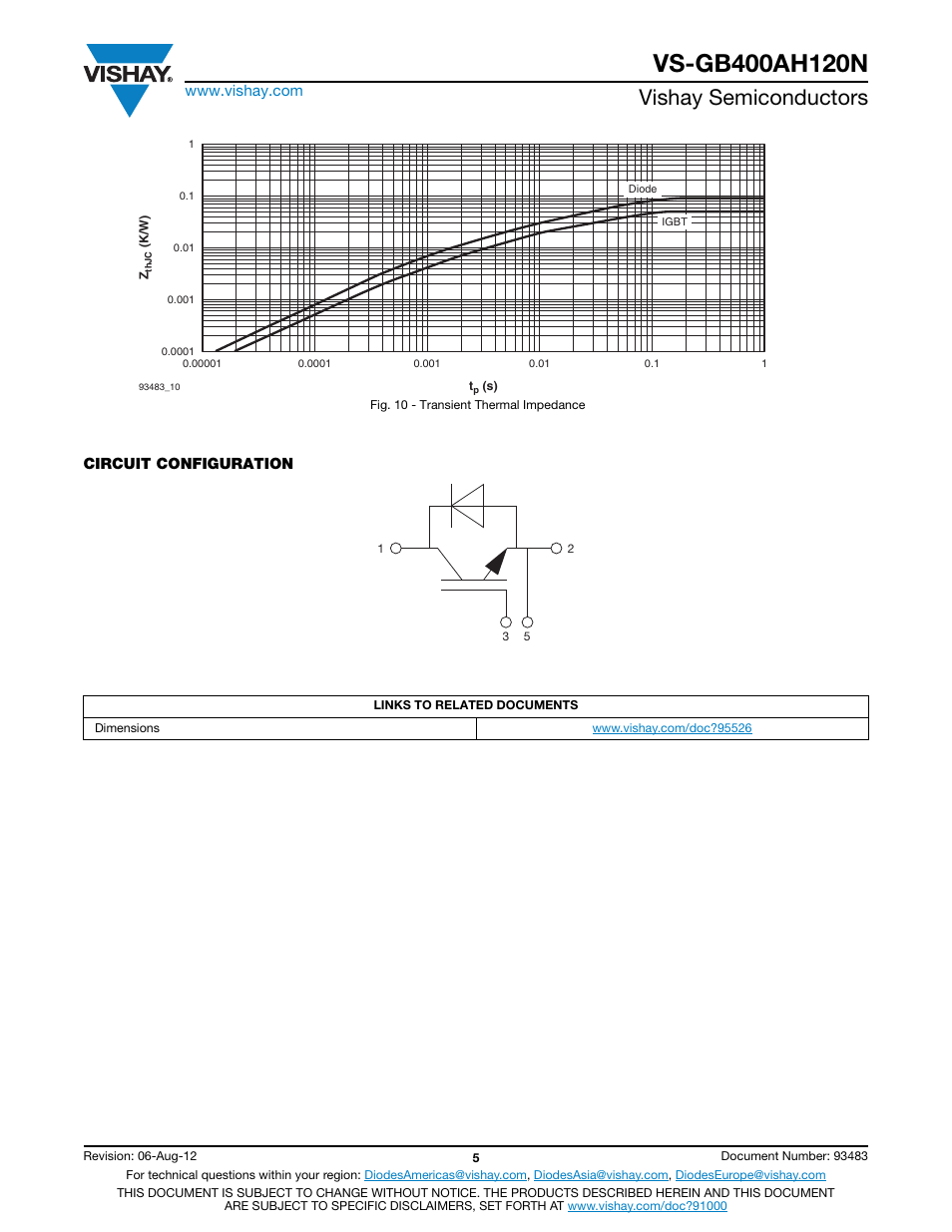 Vishay semiconductors | C&H Technology VS-GB400AH120N User Manual | Page 6 / 7