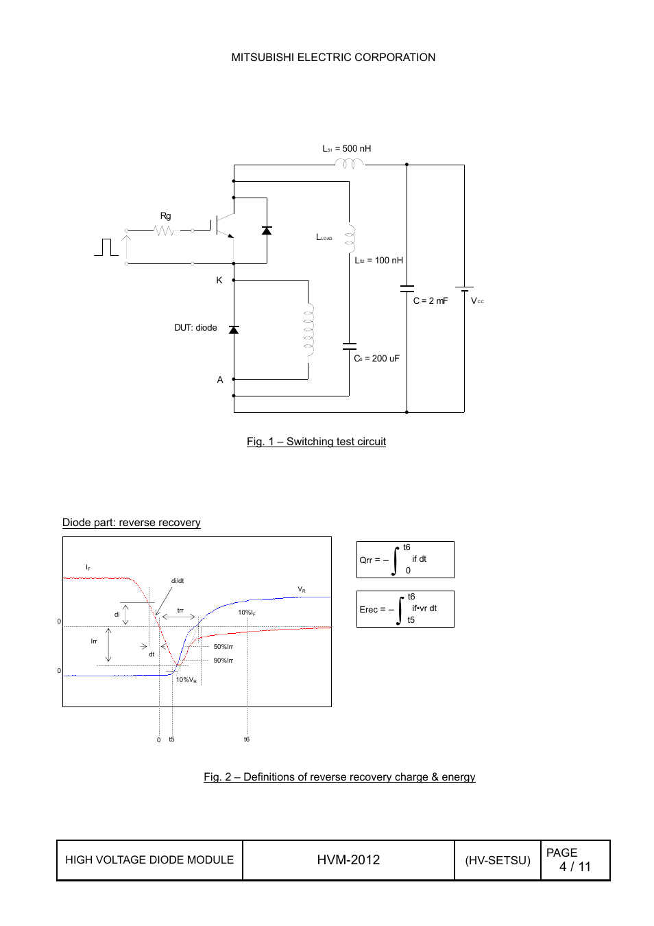 Diode part: reverse recovery, Hvm-2012 | C&H Technology RM400DG-66S User Manual | Page 5 / 12