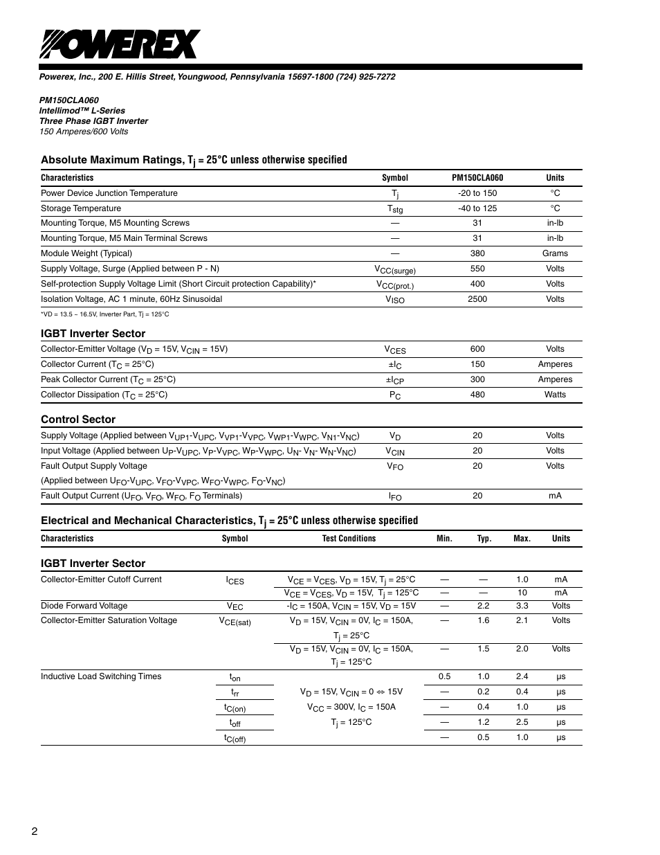 C&H Technology PM150CLA060 User Manual | Page 3 / 5