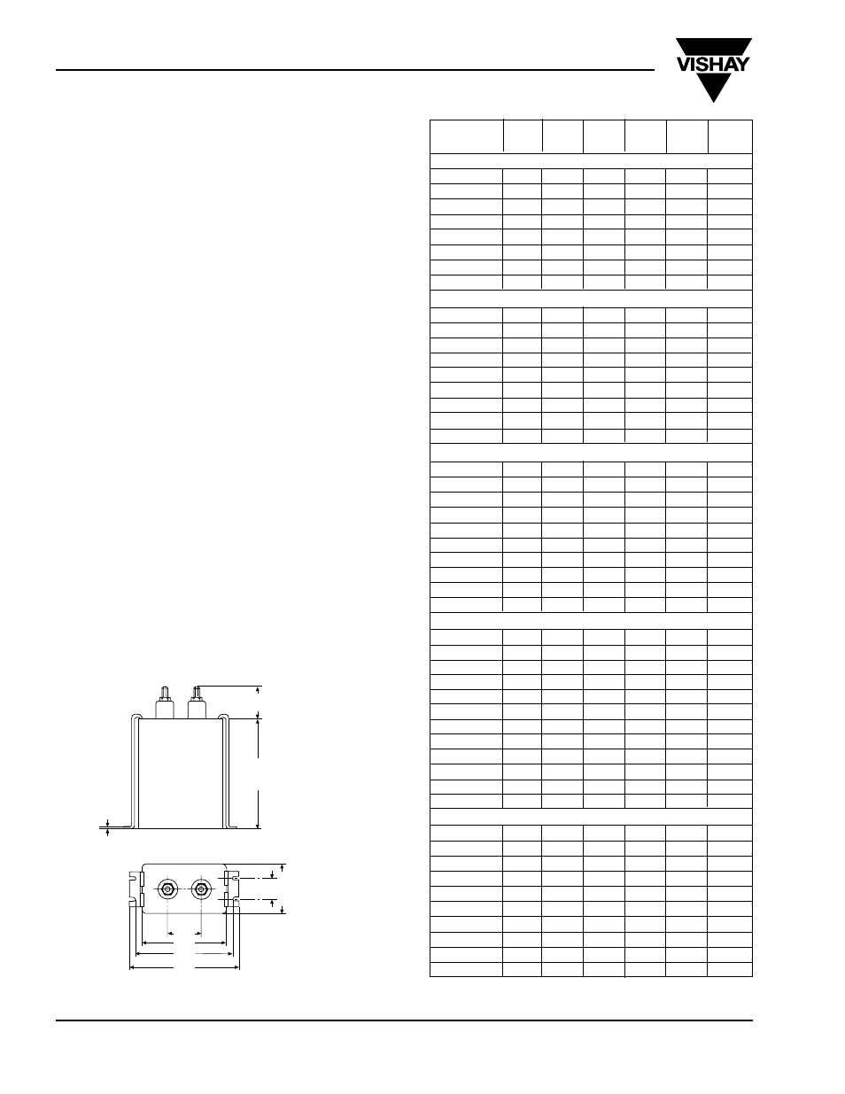 Vishay esta, Dc filter capacitors | C&H Technology ER User Manual | Page 3 / 4