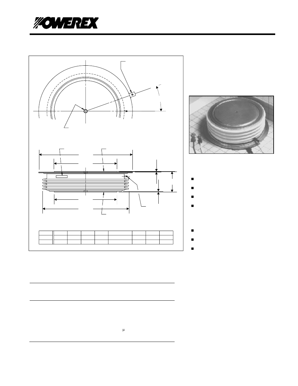 Phase control thyristor, Ordering information, Description | Features, Applications, A dia. c dia. a dia. b dia. d e d h | C&H Technology TBS7xx3203DH User Manual | Page 2 / 4