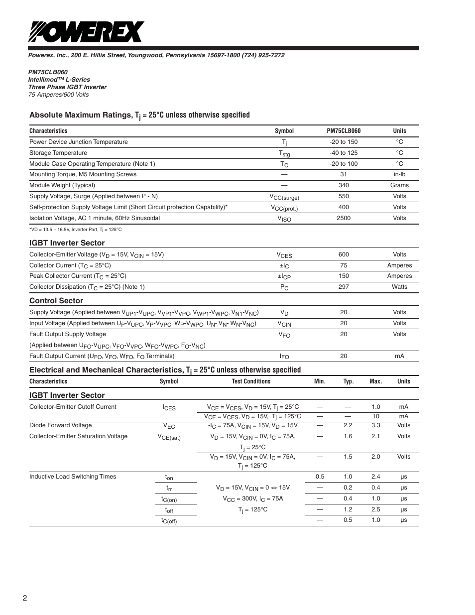 C&H Technology PM75CLB060 User Manual | Page 3 / 5