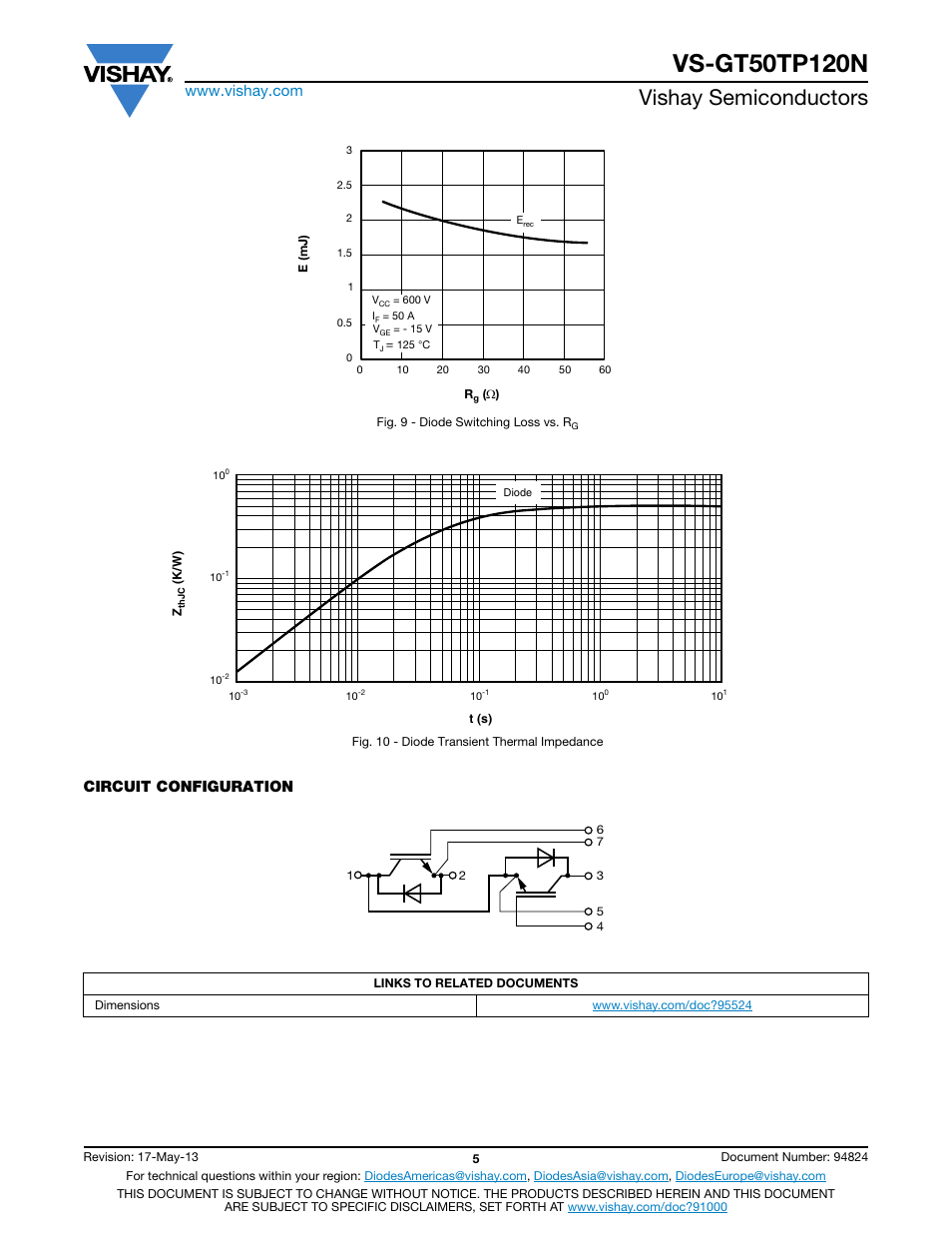 Vishay semiconductors, Circuit configuration | C&H Technology VS-GT50TP120N User Manual | Page 6 / 7