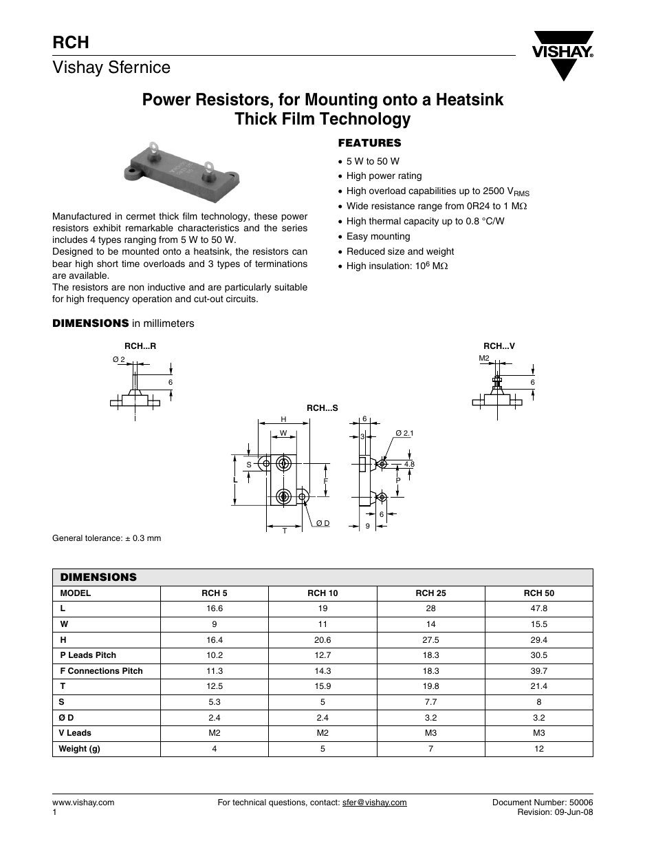 Datasheet | C&H Technology RCH User Manual | Page 2 / 7