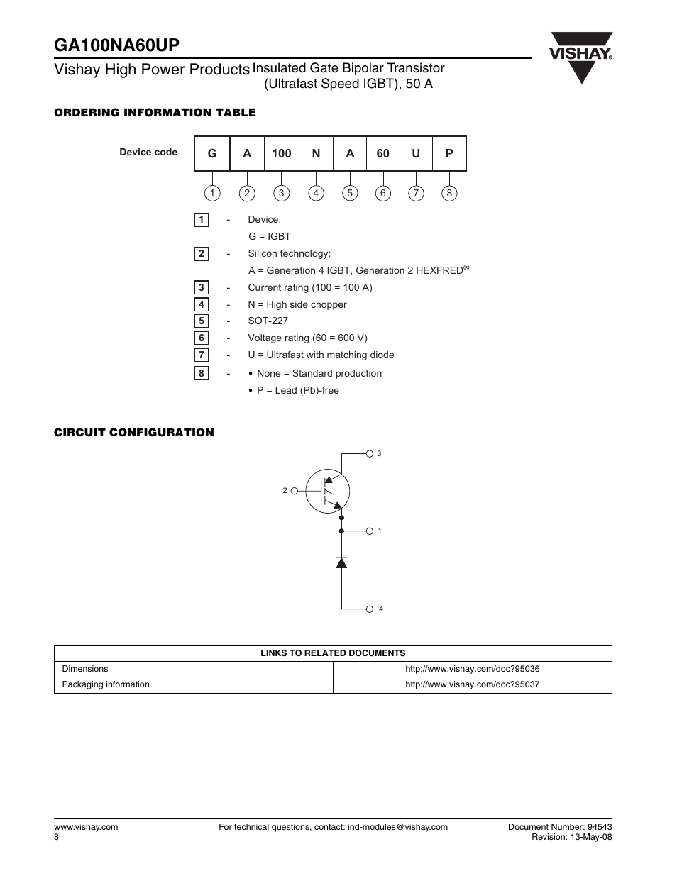 Vishay high power products | C&H Technology GA100NA60UP User Manual | Page 9 / 10