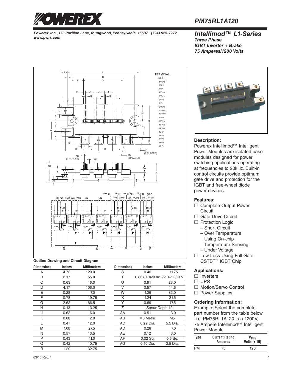 Intellimod™ l1-series | C&H Technology PM75RL1A120 User Manual | Page 2 / 8