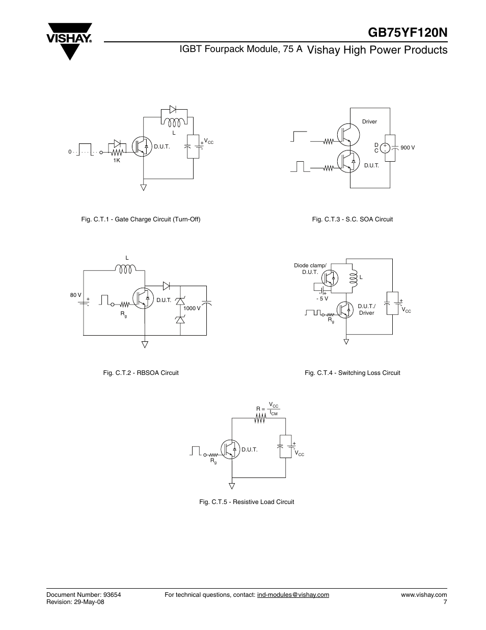 Vishay high power products, Igbt fourpack module, 75 a | C&H Technology GB75YF120N User Manual | Page 8 / 10