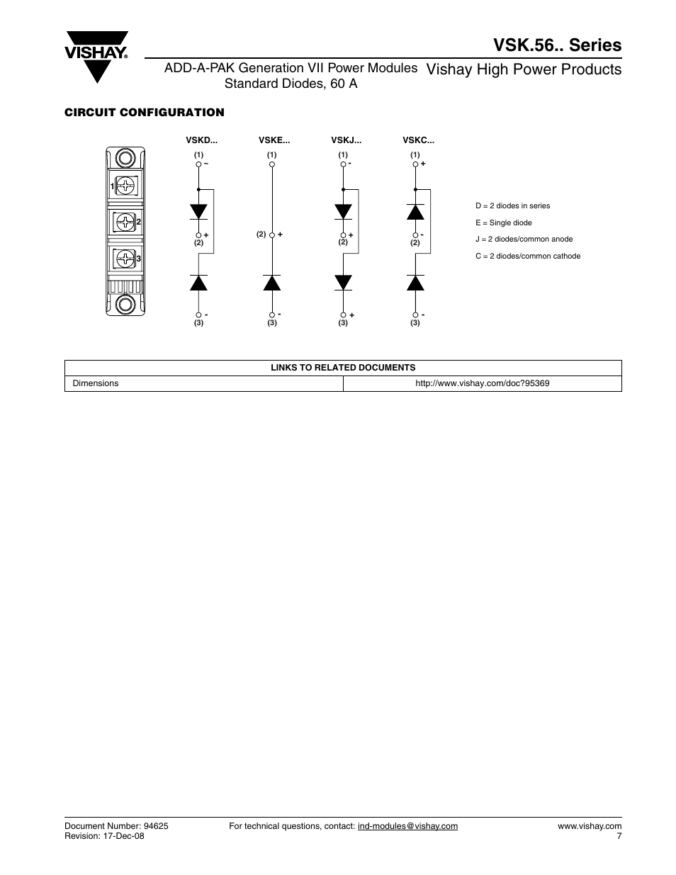 Vsk.56.. series, Vishay high power products | C&H Technology VSK.56.. Series User Manual | Page 8 / 11