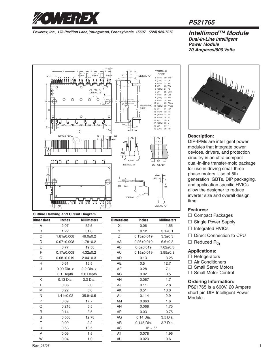 Intellimod™ module | C&H Technology PS21765 User Manual | Page 2 / 10