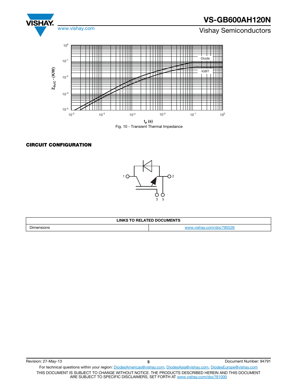 Vishay semiconductors, Circuit configuration | C&H Technology VS-GB600AH120N User Manual | Page 6 / 7