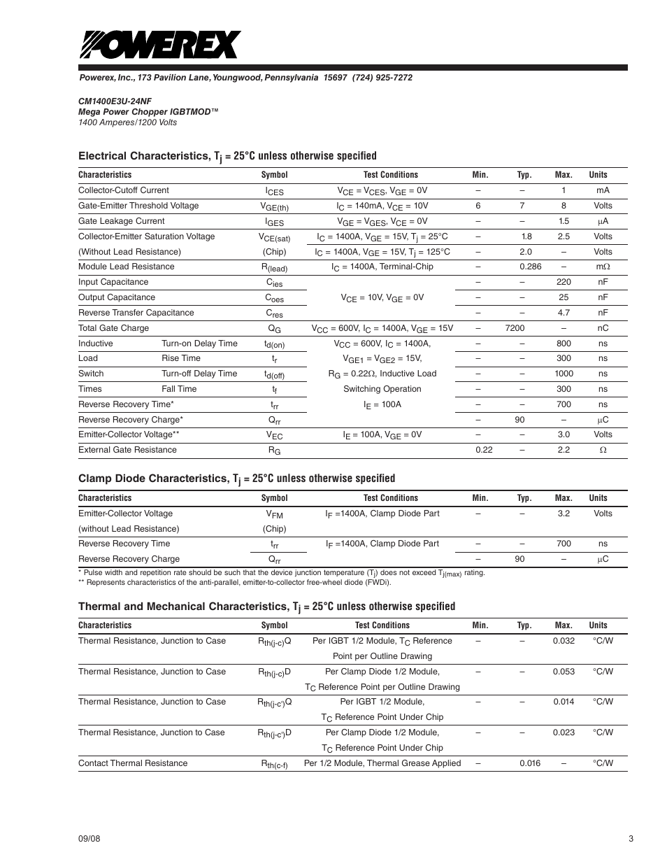 C&H Technology CM1400E3U-24NF User Manual | Page 4 / 6