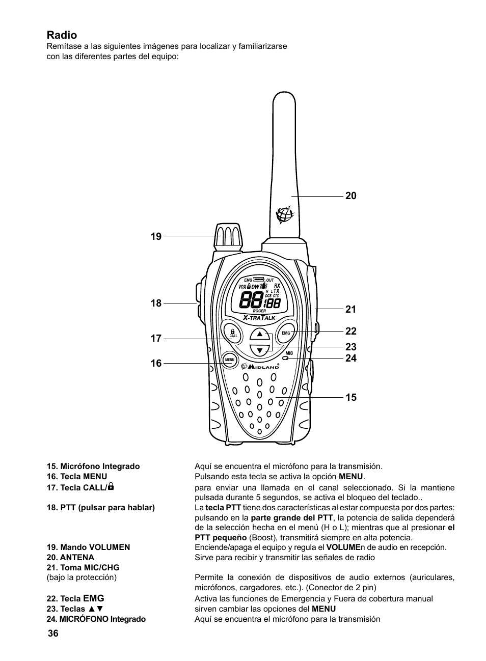 Radio | MIDLAND G9 User Manual | Page 38 / 94