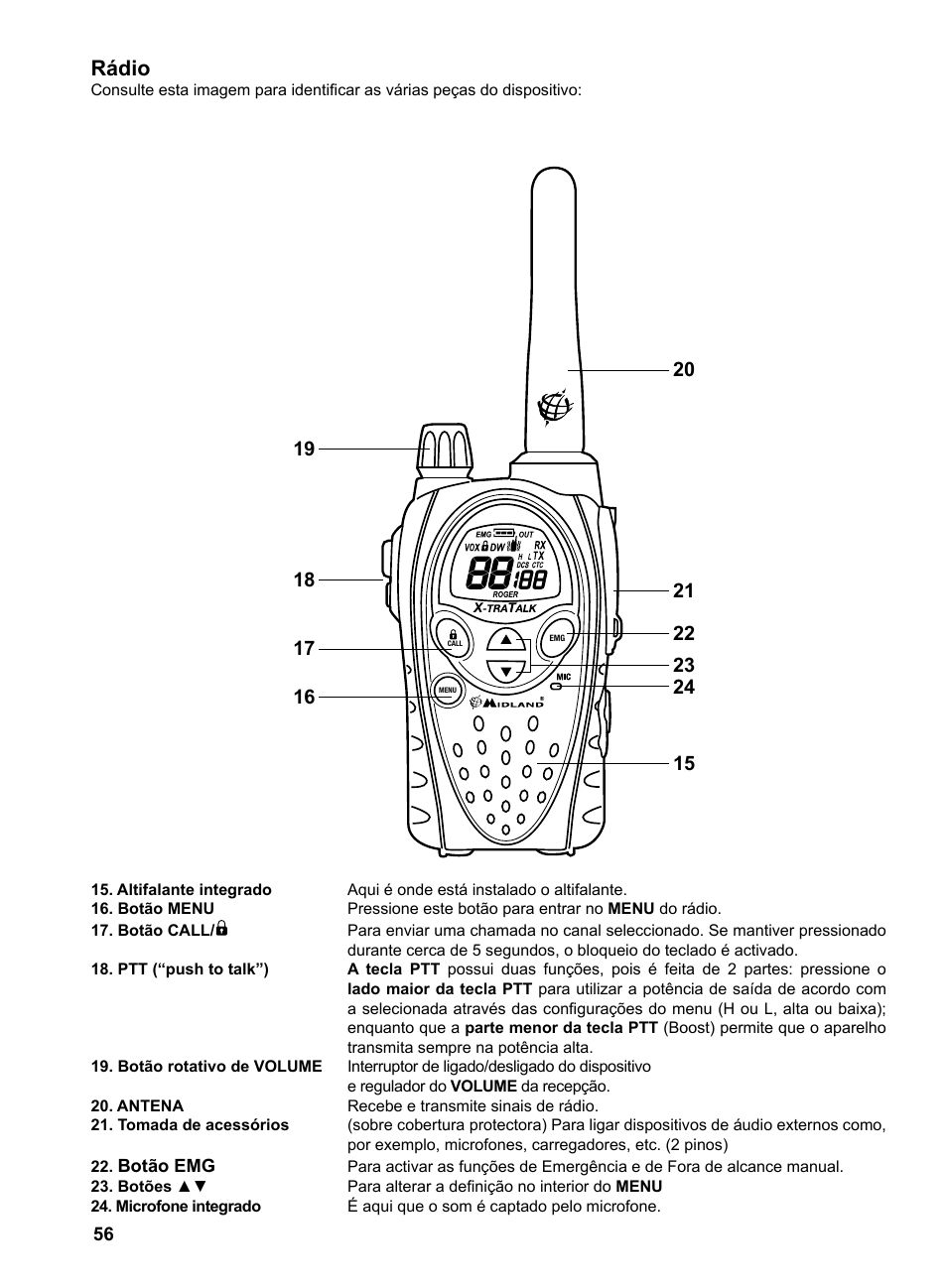 Rádio | MIDLAND G9 User Manual | Page 58 / 94