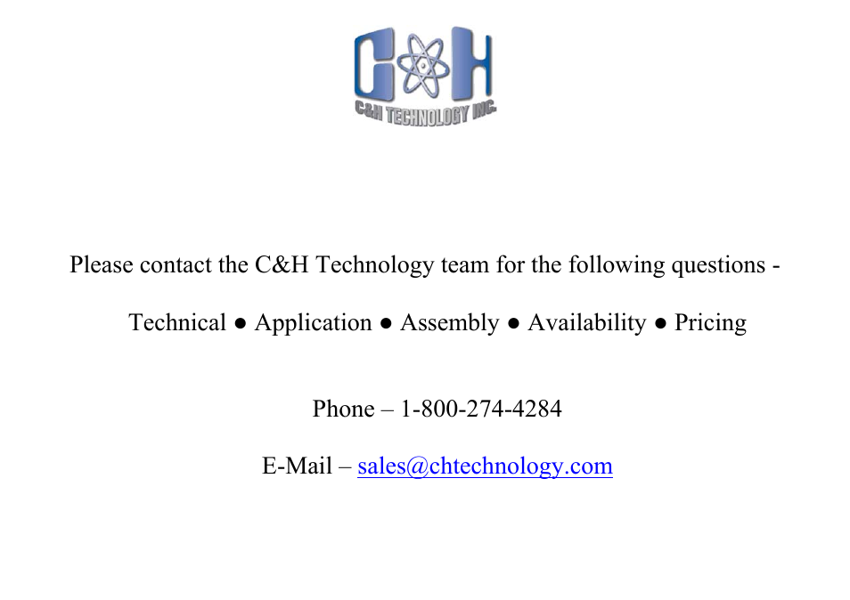 C&H Technology 50RIA Series User Manual | 8 pages