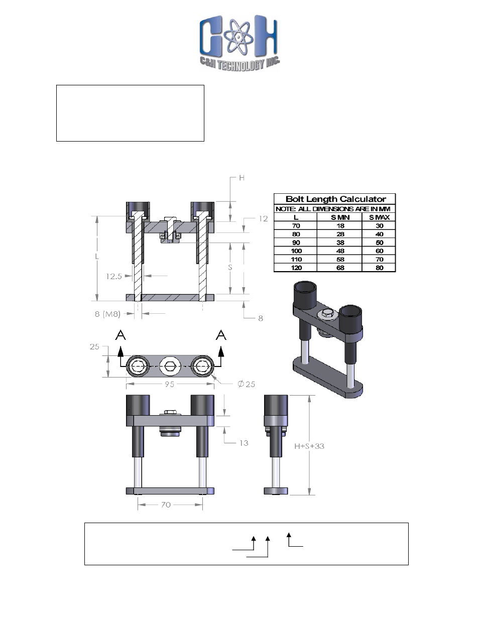 C&H Technology C070D KNS Bar Clamps User Manual | 1 page