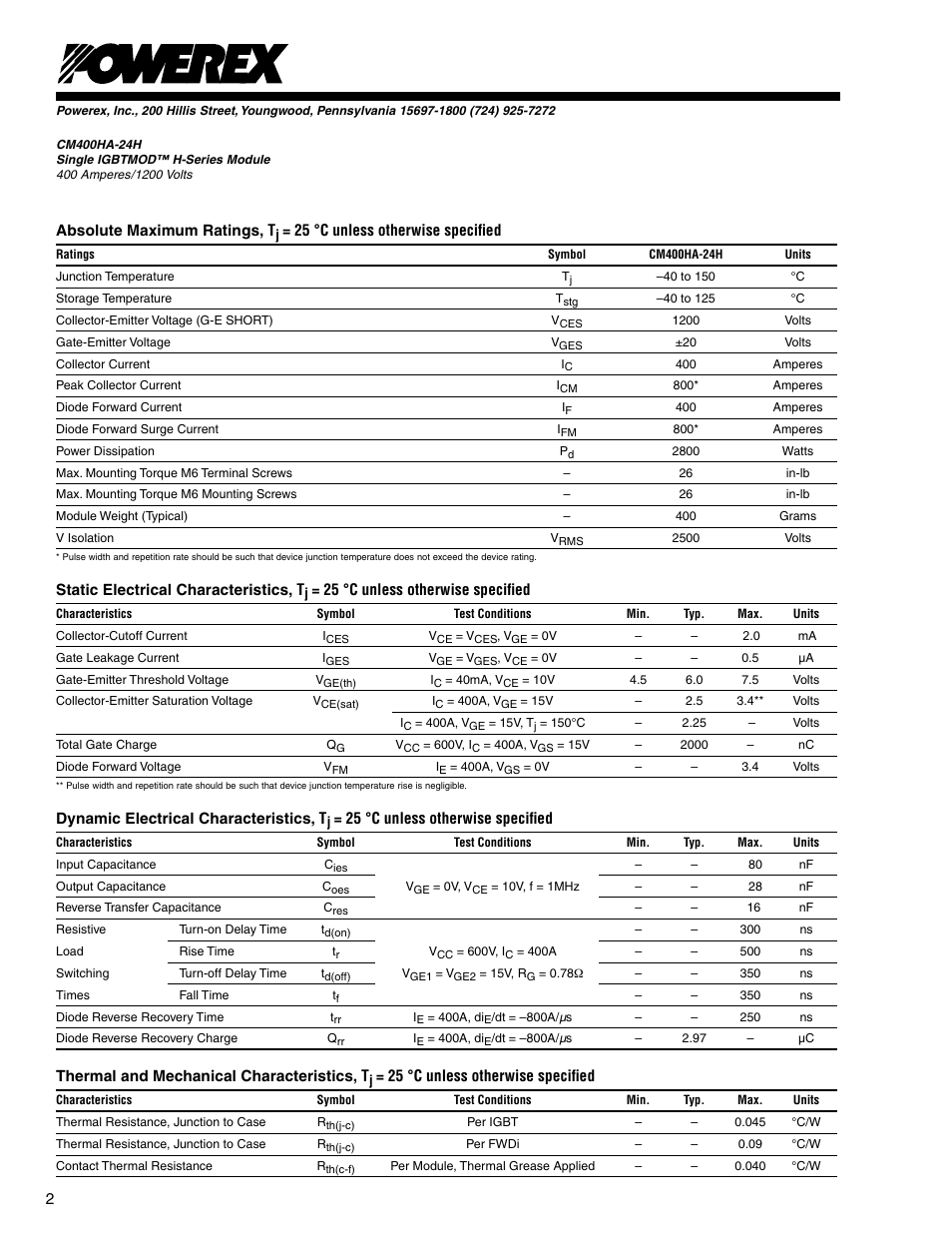 C&H Technology CM400HA-24H User Manual | Page 3 / 5