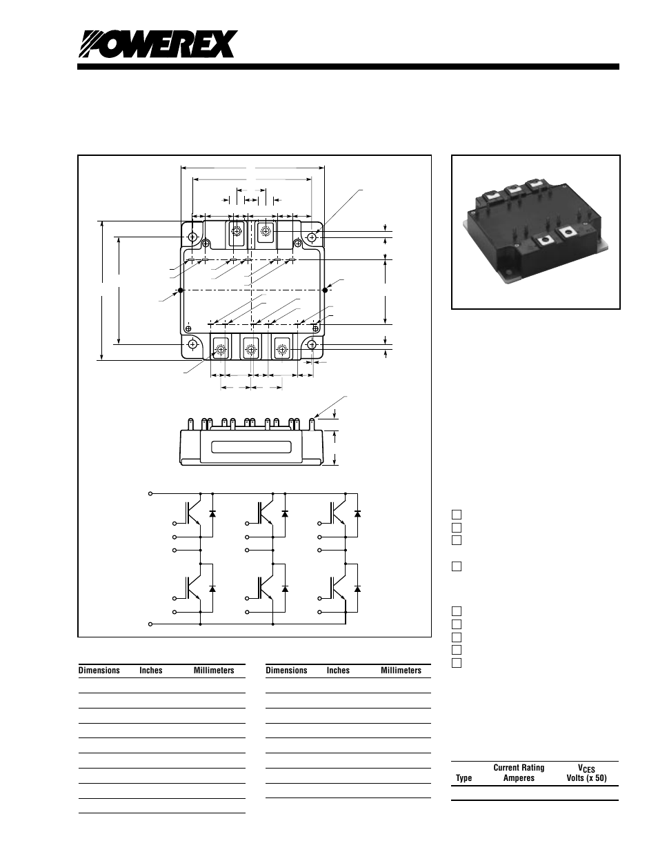 Six igbtmod™ u-series module | C&H Technology CM150TU-12H User Manual | Page 2 / 5