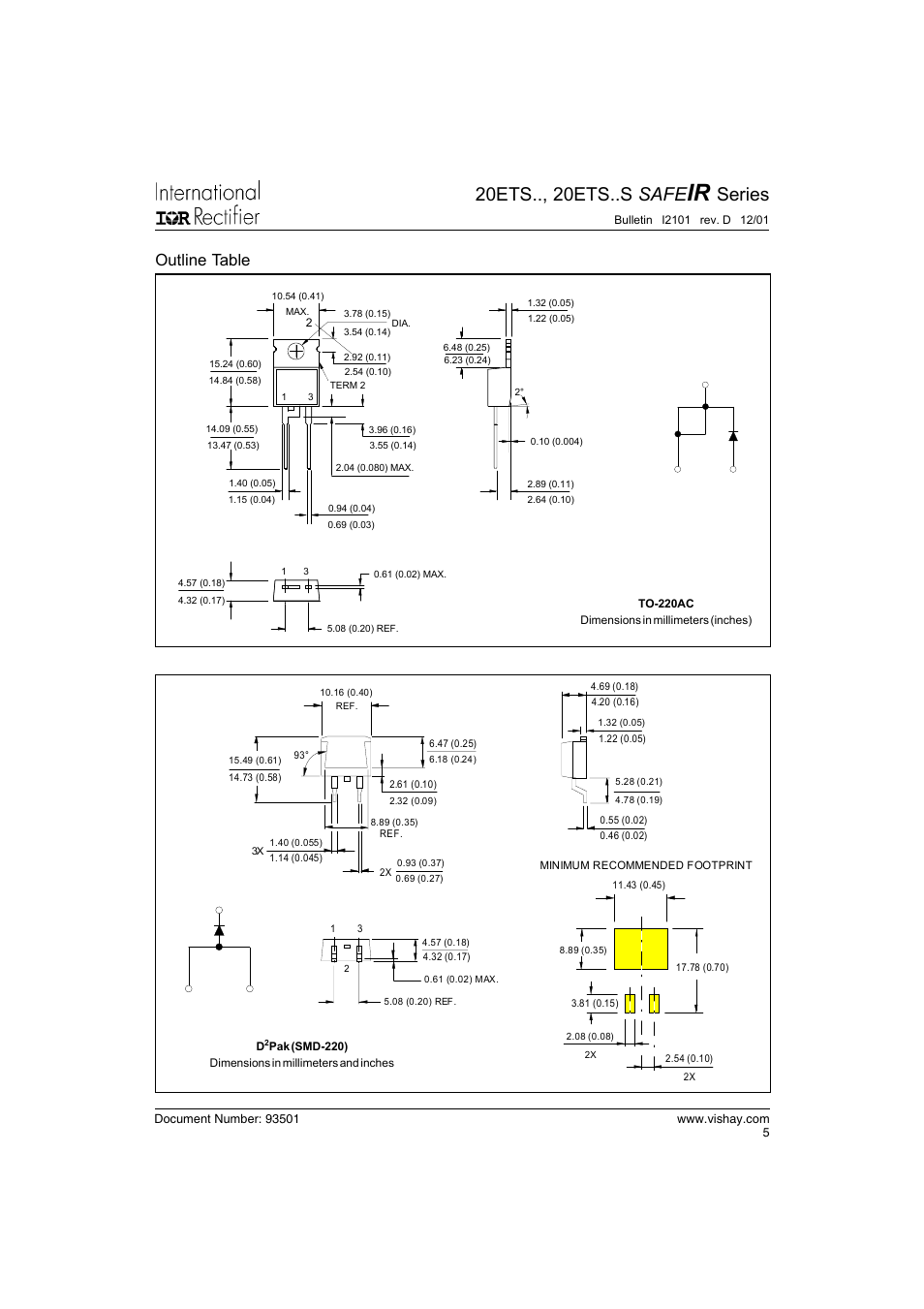 20ets.., 20ets..s safe, Series, Outline table | C&H Technology 20ETS12S SAFEIR Series User Manual | Page 6 / 8