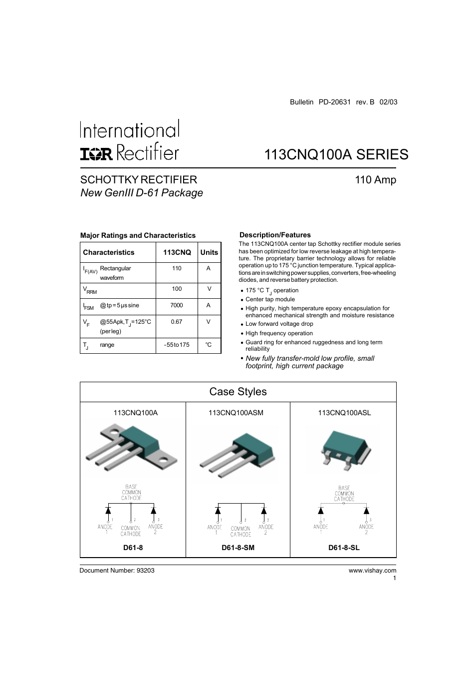 110 amp | C&H Technology 113CNQ100A SERIES User Manual | Page 2 / 8