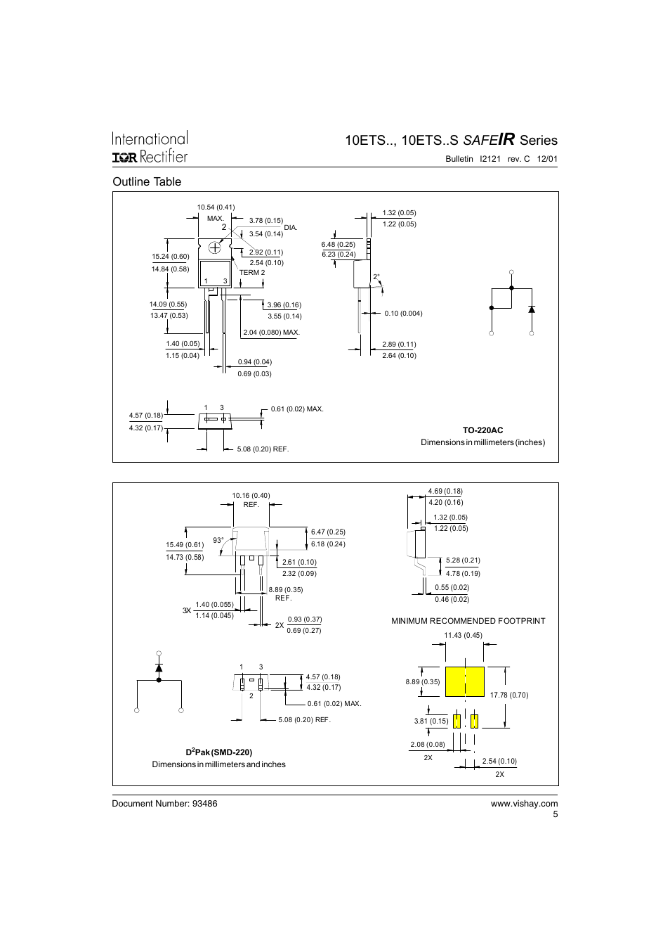 10ets.., 10ets..s safe, Series, Outline table | C&H Technology 10ETS12S SAFEIR Series User Manual | Page 6 / 8