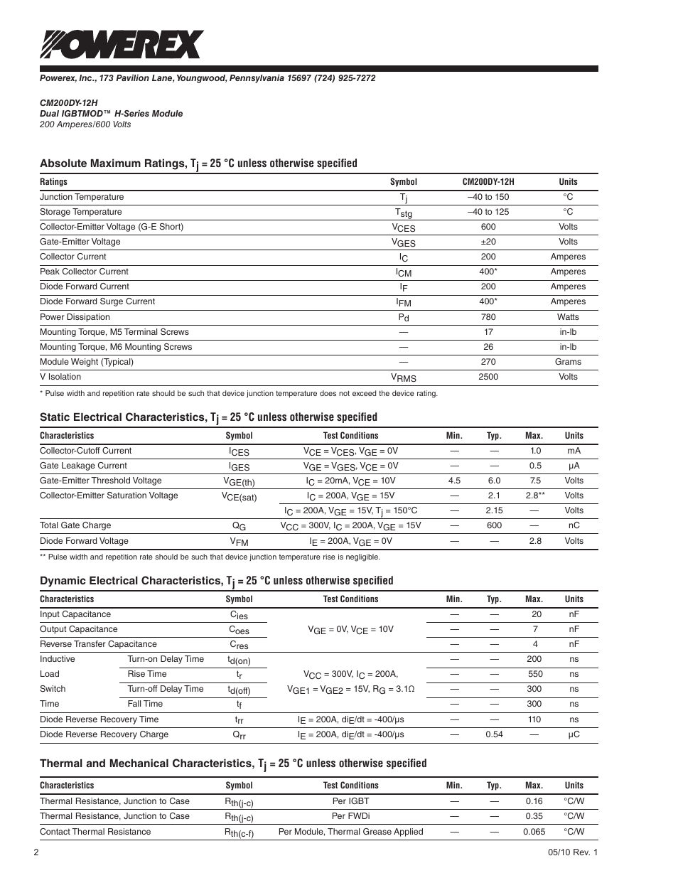 C&H Technology CM200DY-12H User Manual | Page 3 / 5