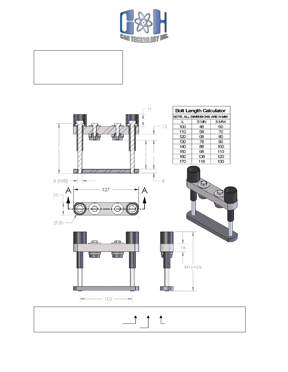 C&H Technology C102B KNS Bar Clamps User Manual | 1 page