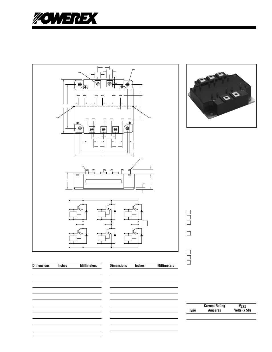 Trench gate design six igbtmod, 200 ampere six- igbt igbtmod™ power module | C&H Technology CM200TU-12F User Manual | Page 2 / 5