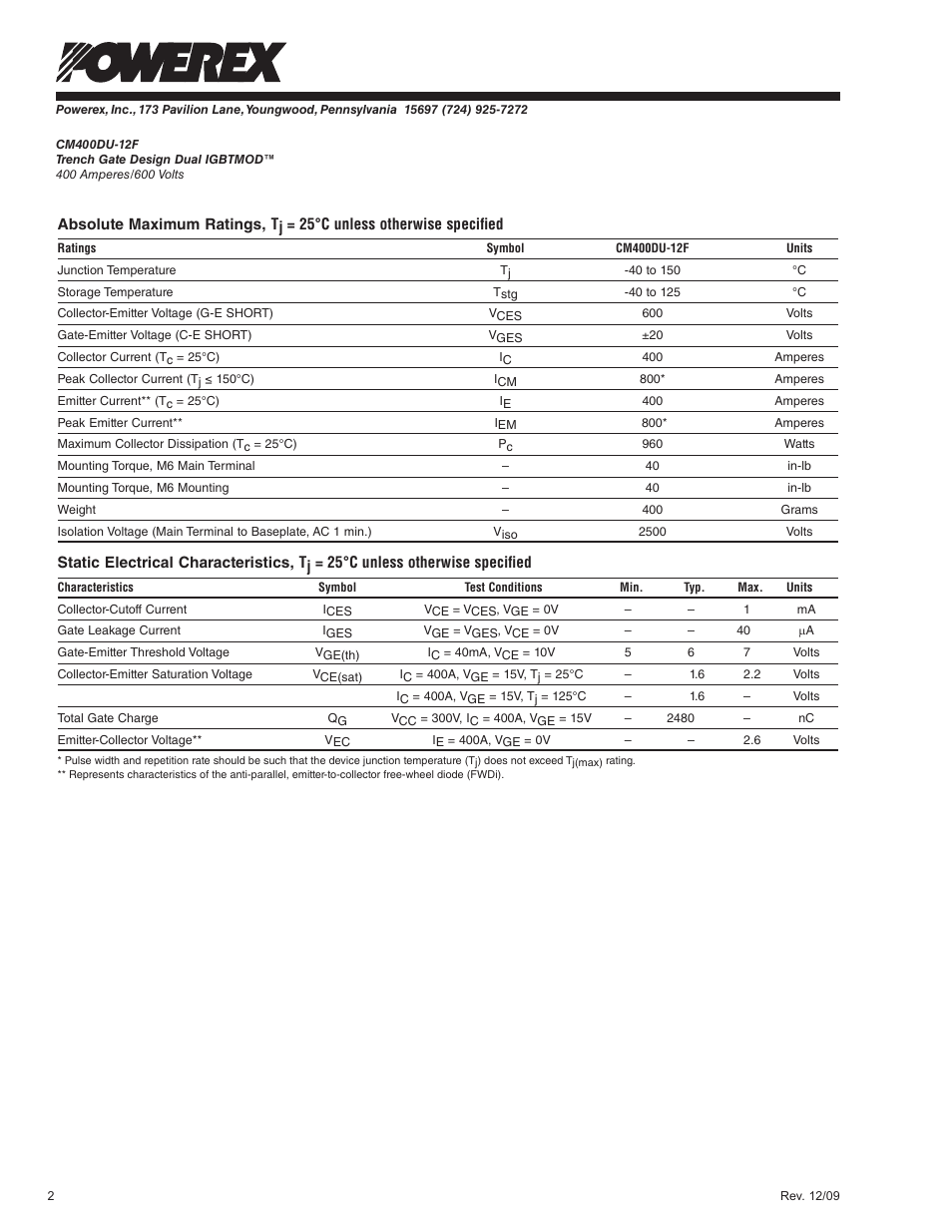 C&H Technology CM400DU-12F User Manual | Page 3 / 5