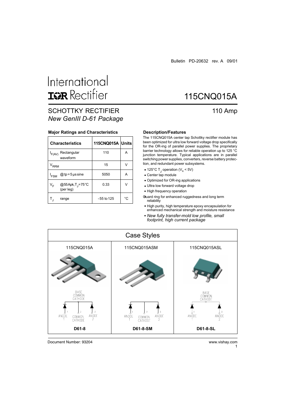 Case styles | C&H Technology 115CNQ015A User Manual | Page 2 / 8