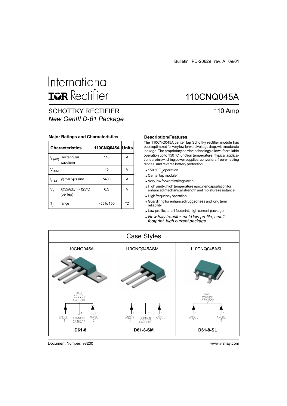 Case styles | C&H Technology 110CNQ045A User Manual | Page 2 / 8