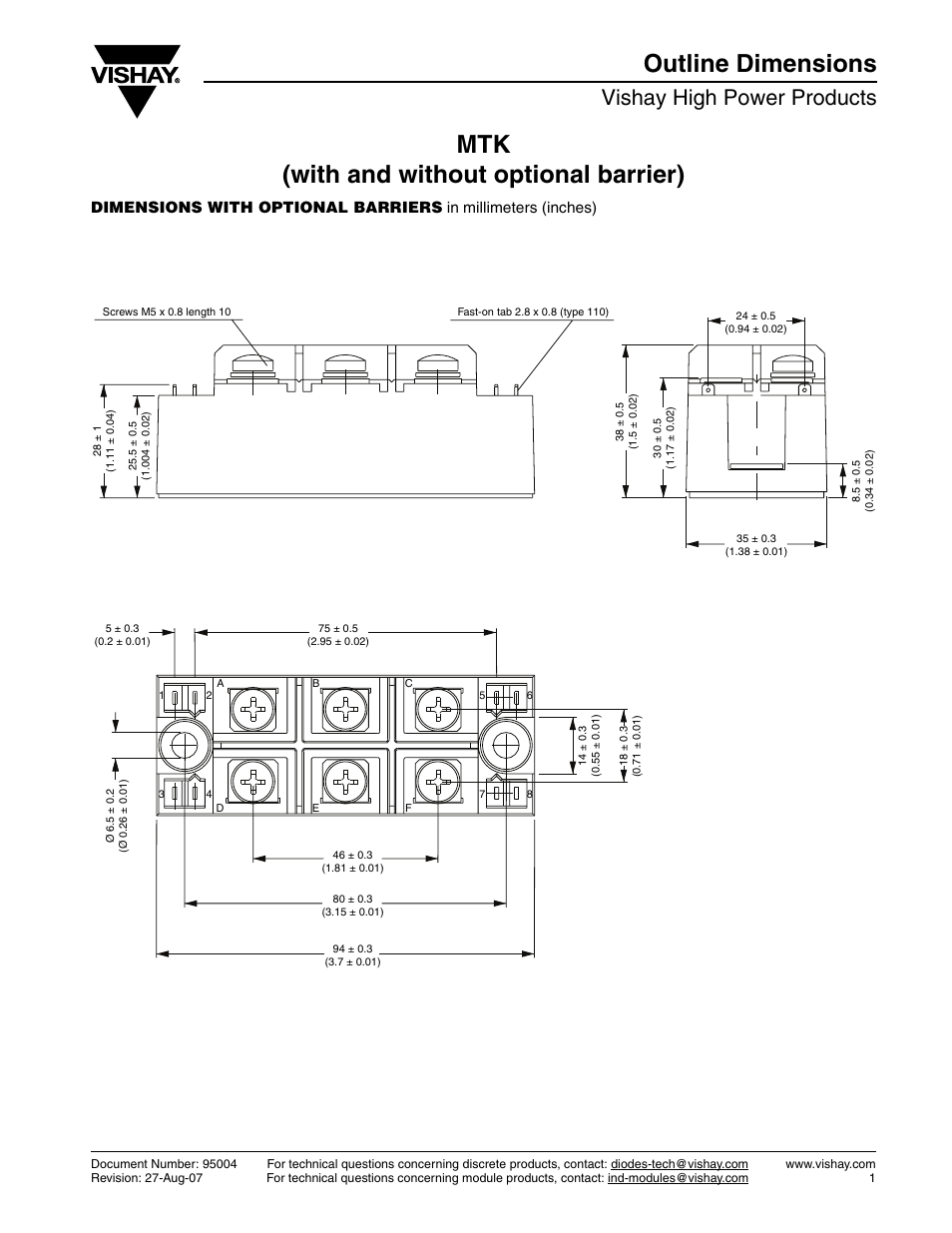 Vishay high power products | C&H Technology 130-160MT..KPbF Series User Manual | Page 7 / 9