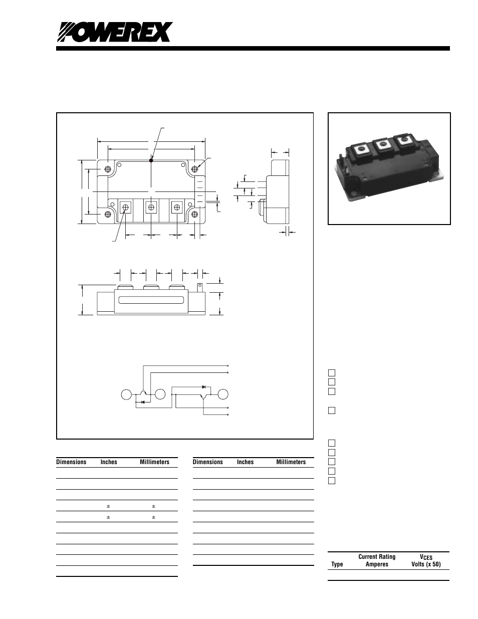 Trench gate design dual igbtmod, Cm400du-5f | C&H Technology CM400DU-5F User Manual | Page 2 / 5