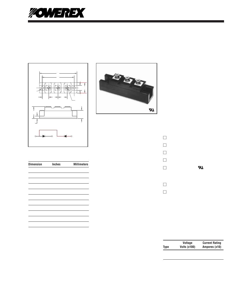 Dual diode pow-r-blok™ modules | C&H Technology CDD11610 User Manual | Page 2 / 5