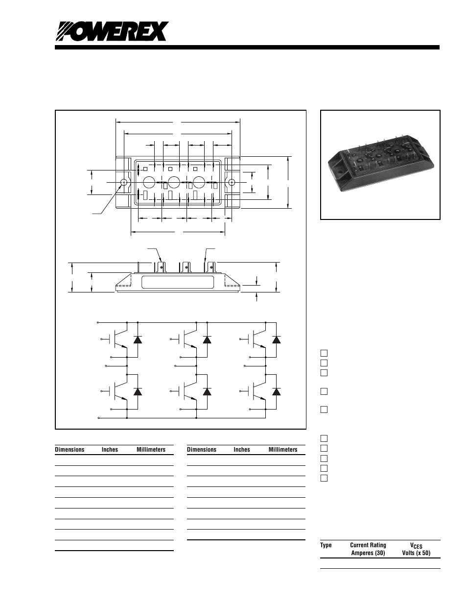Six-igbt igbtmod™ h-series module, Cm30tf-12h | C&H Technology CM30TF-12H User Manual | Page 2 / 5