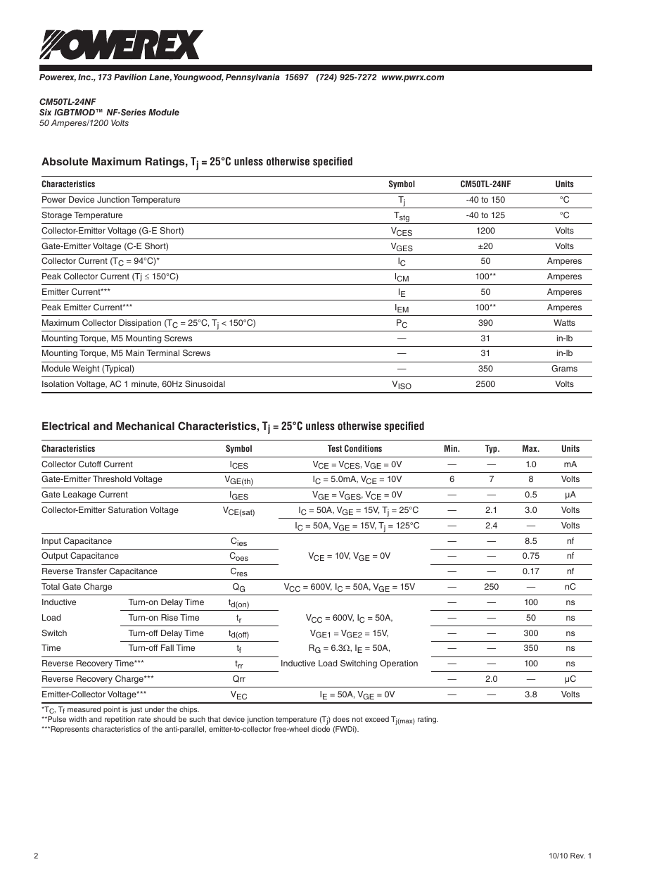 C&H Technology CM50TL-24NF User Manual | Page 3 / 5