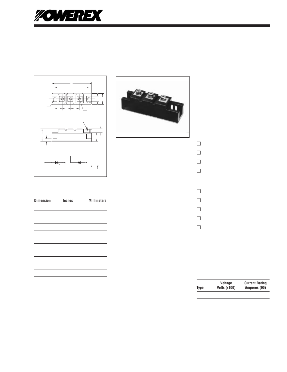 Scr/diode pow-r-blok™ modules | C&H Technology CM420890 User Manual | Page 2 / 5