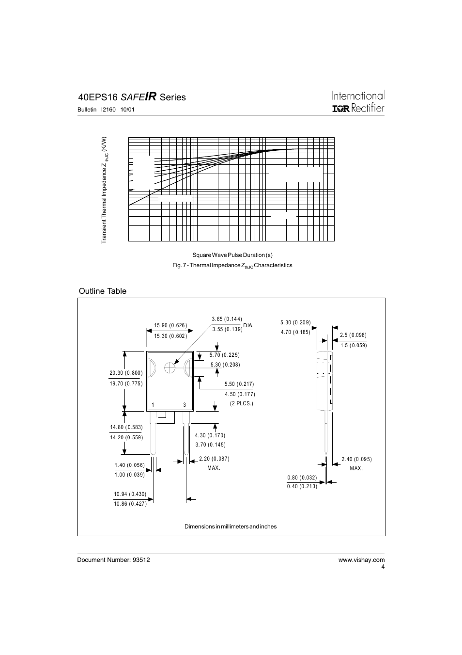 40eps16 safe, Series, Outline table | C&H Technology 40EPS16 SAFEIR Series User Manual | Page 5 / 6