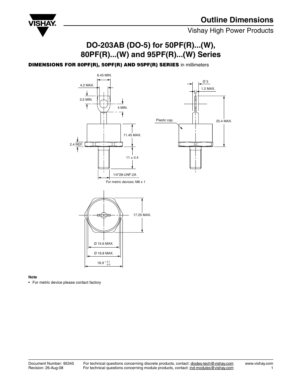 Vishay high power products | C&H Technology 80PF(R)...(W) High Voltage Series User Manual | Page 6 / 9