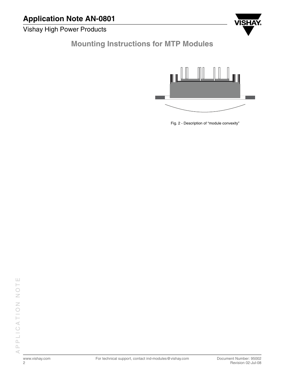 Vishay high power products | C&H Technology MTP Modules Mounting Instructions User Manual | Page 2 / 2