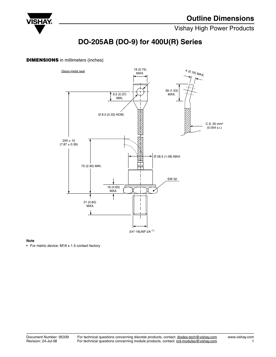 Vishay high power products | C&H Technology 400U(R) Series User Manual | Page 6 / 8
