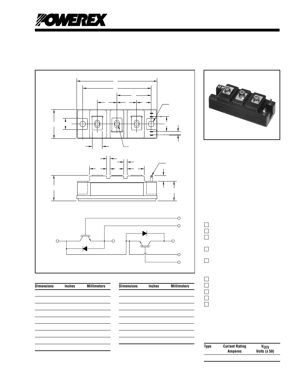 Dual igbtmod™ h-series module, Cm50dy-12h | C&H Technology CM50DY-12H User Manual | Page 2 / 5