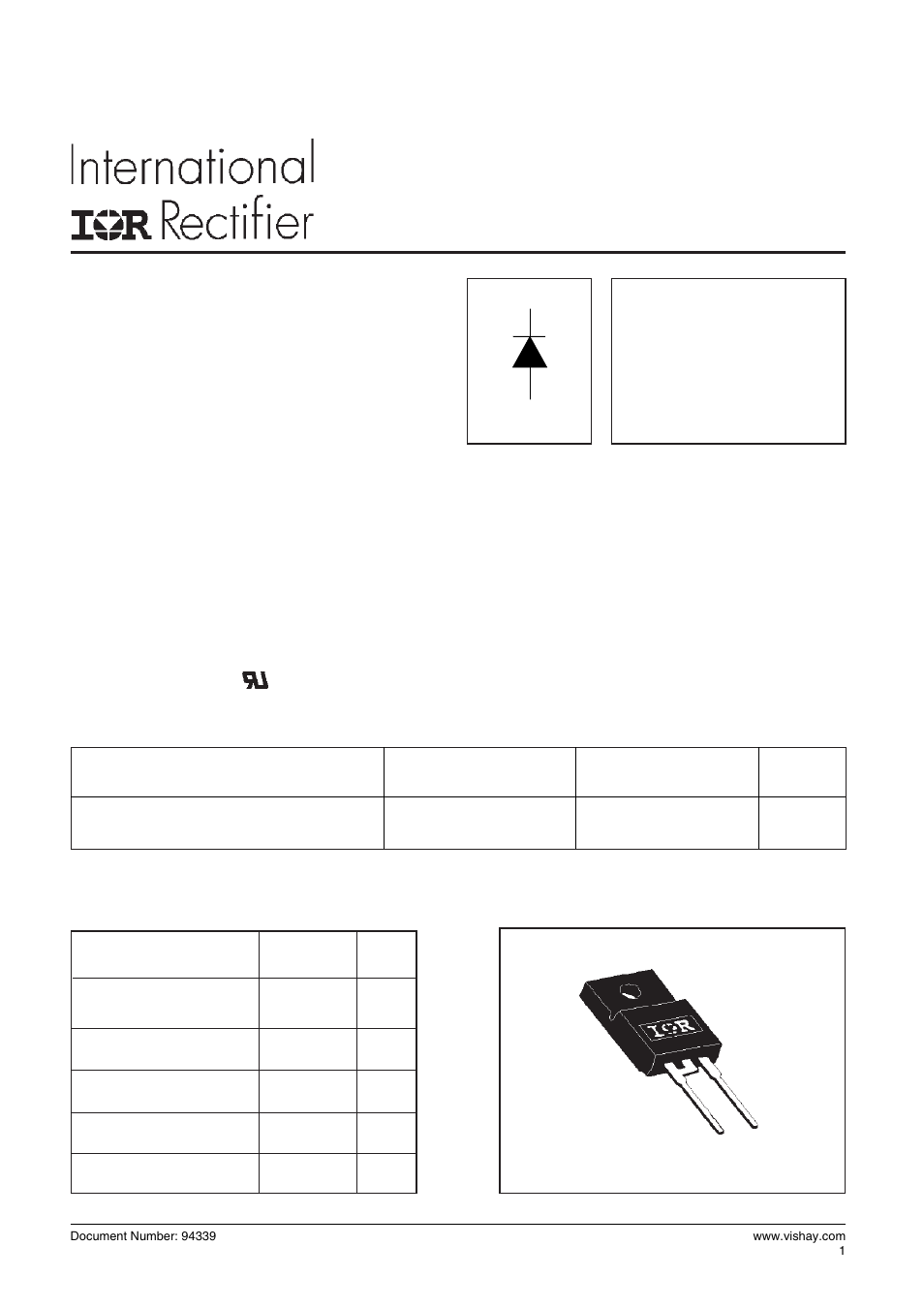 Safe, Series 20ets..fppbf, Input rectifier diode to-220 fullpak | 1v @ 10a i, 300a v, Lead-free ("pbf" suffix) | C&H Technology 20ETS..FPPbF SAFEIR Series User Manual | Page 2 / 7