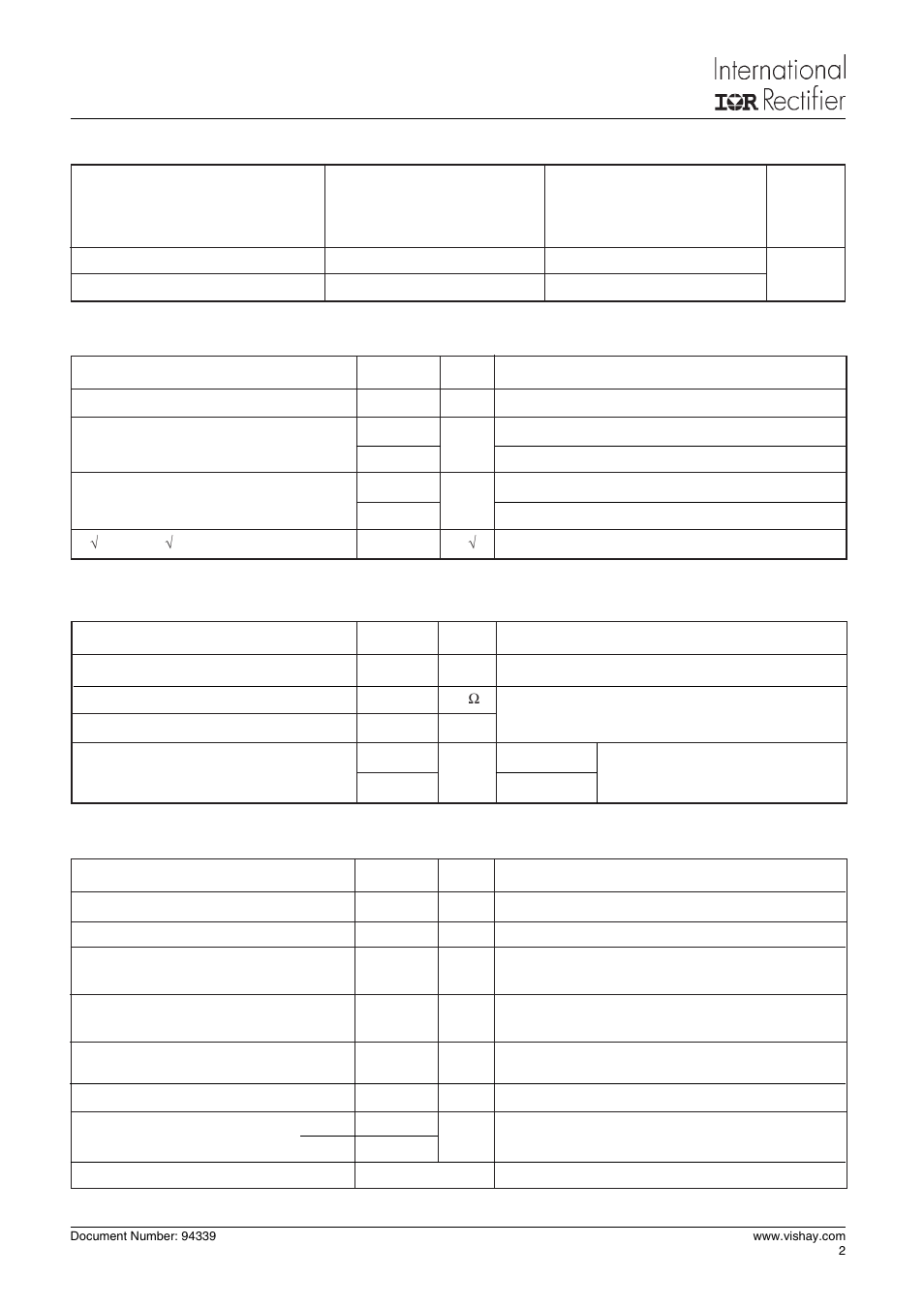 20ets..fppbf safe, Series, Thermal-mechanical specifications | Absolute maximum ratings, Electrical specifications, Voltage ratings, Parameters, Conditions | C&H Technology 20ETS..FPPbF SAFEIR Series User Manual | Page 3 / 7