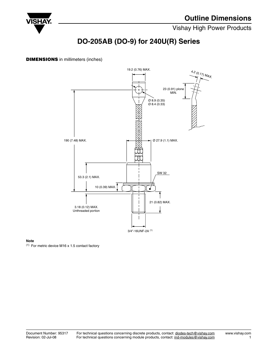 Vishay high power products | C&H Technology 240U(R).. Series User Manual | Page 7 / 8