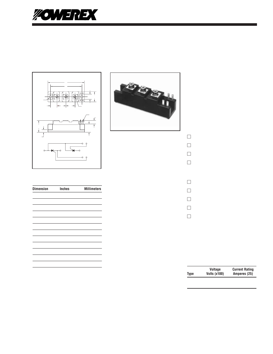 Dual scr pow-r-blok™ modules | C&H Technology CM4316A2 User Manual | Page 2 / 5