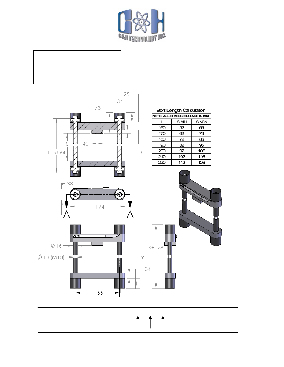 C&H Technology C155A-KNS Bar Clamps User Manual | 1 page