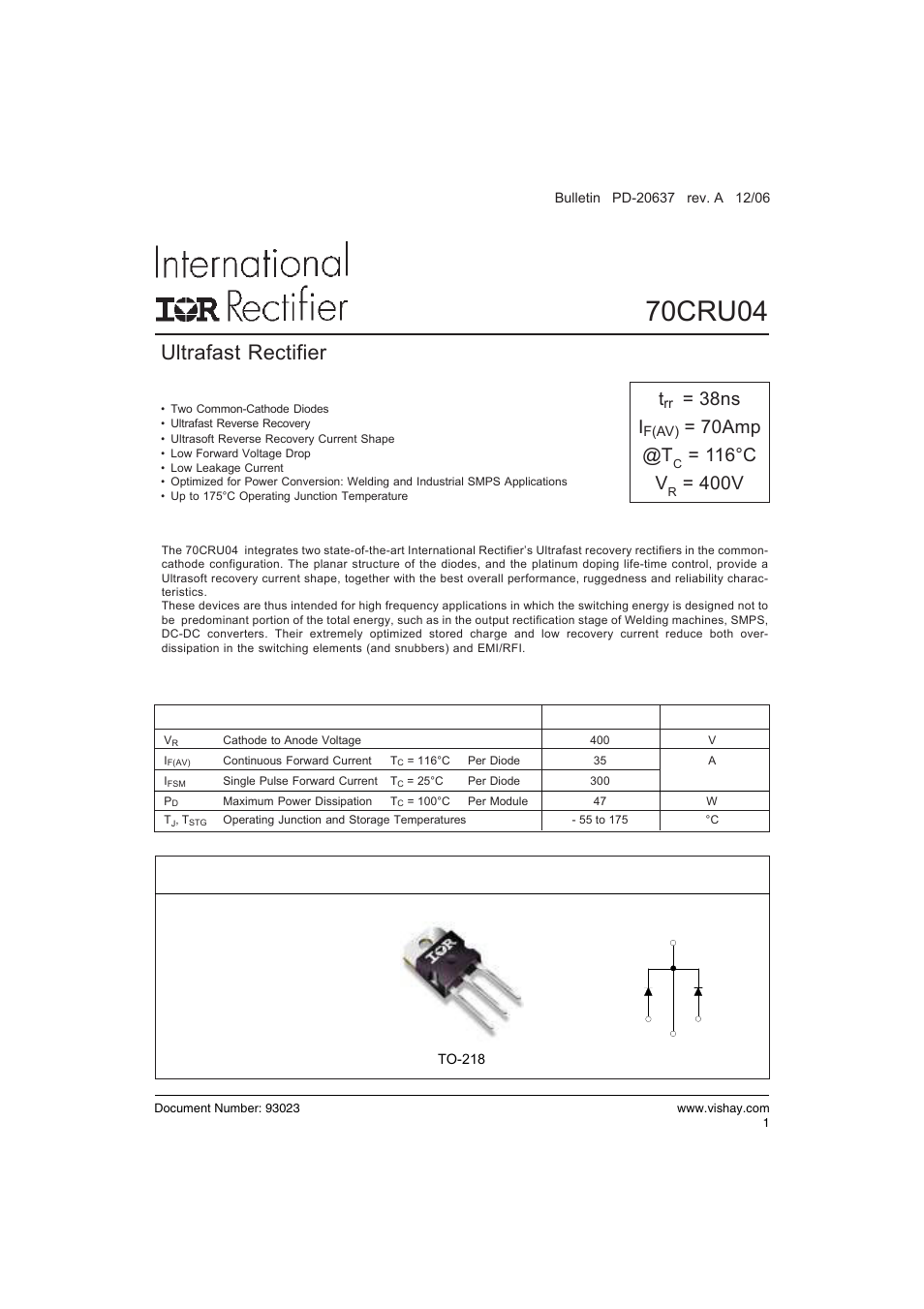 Vishay 70CRU04 User Manual | 7 pages